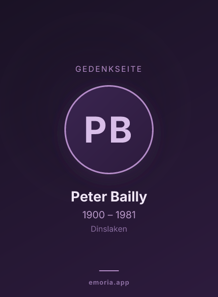 Gedenkportrait von Peter Bailly