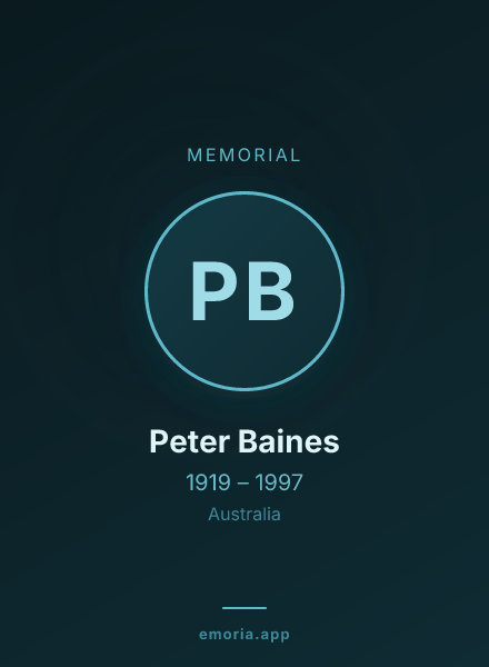 Memorial portrait of Peter Baines