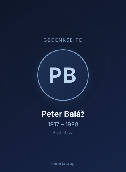 Gedenkportrait von Peter Baláž