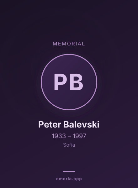 Memorial portrait of Peter Balevski