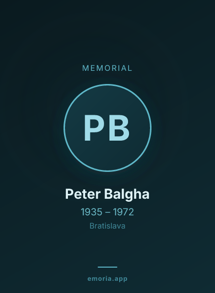 Memorial portrait of Peter Balgha