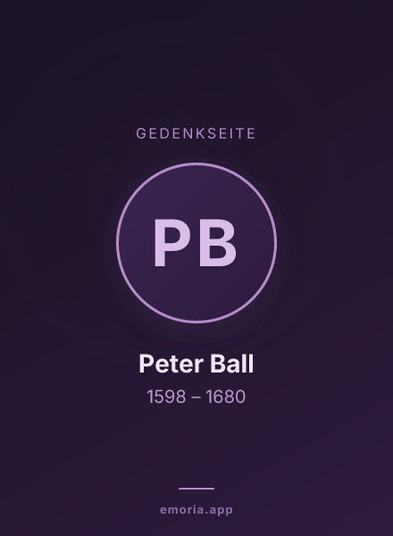 Gedenkportrait von Peter Ball