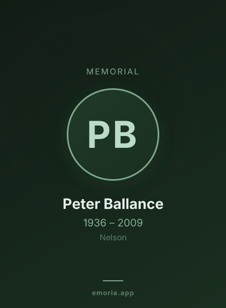 Memorial portrait of Peter Ballance