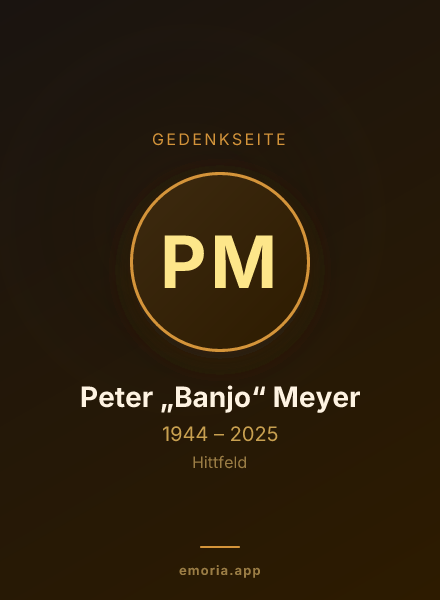 Gedenkportrait von Peter „Banjo“ Meyer