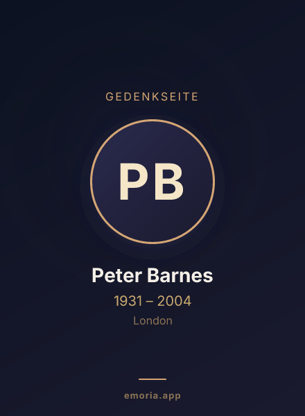 Gedenkportrait von Peter Barnes