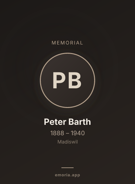 Memorial portrait of Peter Barth