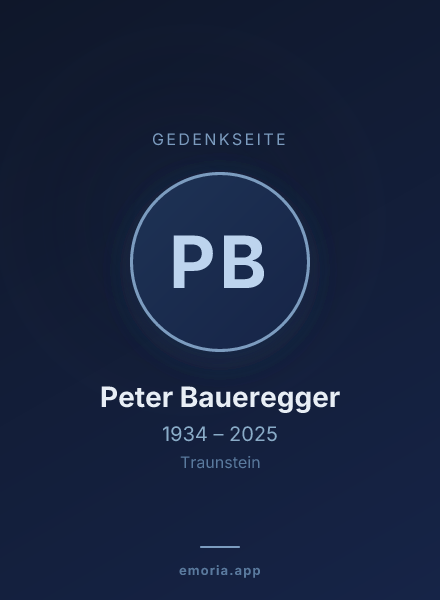 Gedenkportrait von Peter Baueregger
