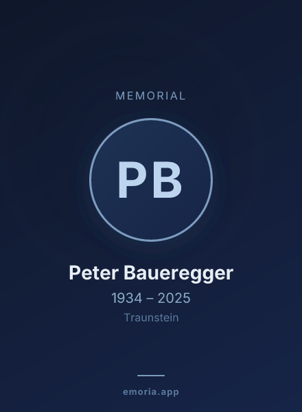 Memorial portrait of Peter Baueregger