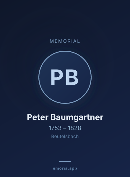 Memorial portrait of Peter Baumgartner