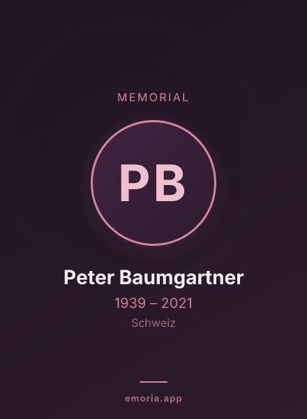 Memorial portrait of Peter Baumgartner