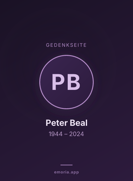 Gedenkportrait von Peter Beal