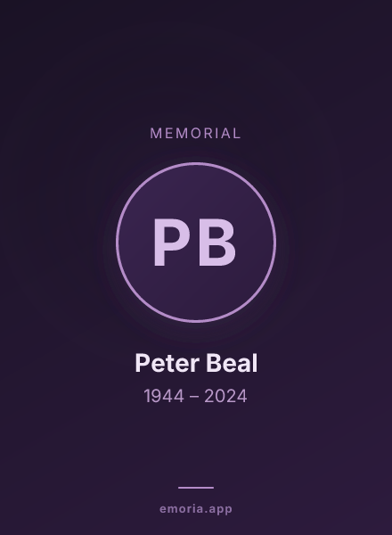 Memorial portrait of Peter Beal