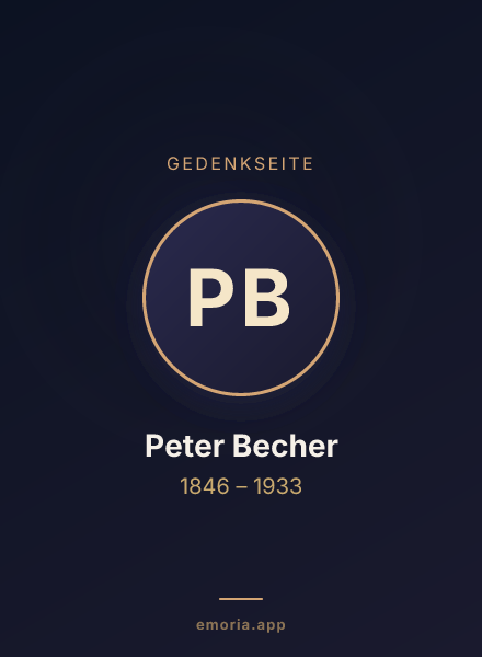 Gedenkportrait von Peter Becher