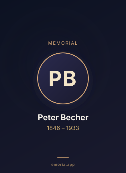 Memorial portrait of Peter Becher