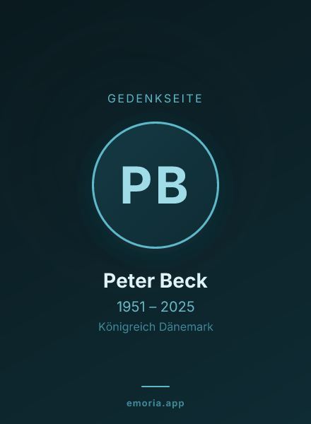 Gedenkportrait von Peter Beck
