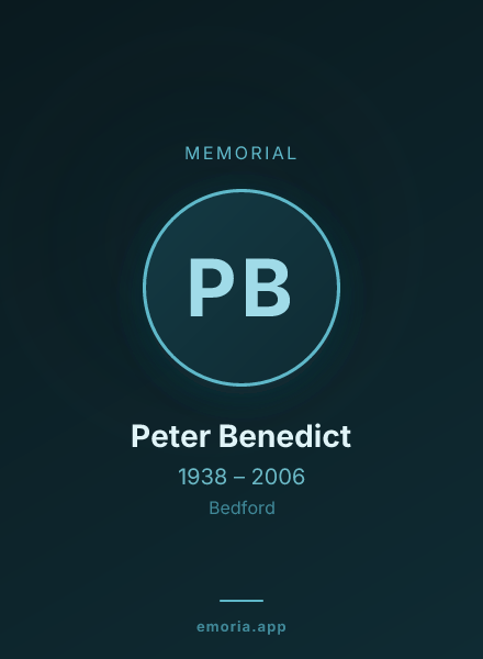 Memorial portrait of Peter Benedict