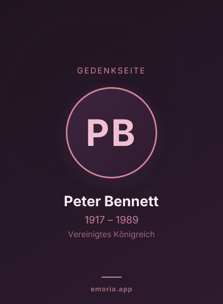 Gedenkportrait von Peter Bennett