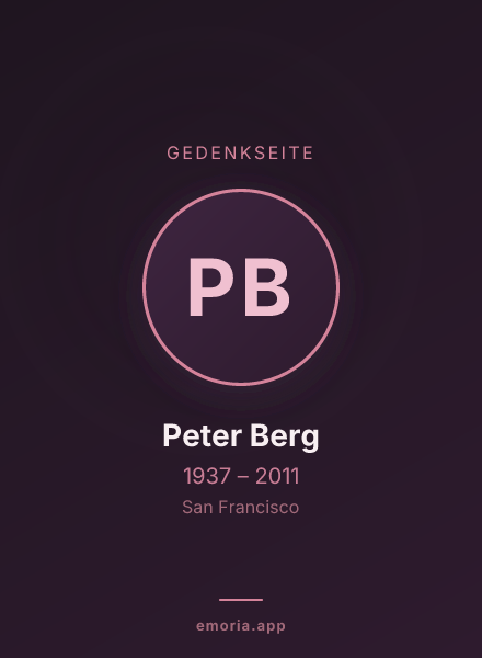 Gedenkportrait von Peter Berg