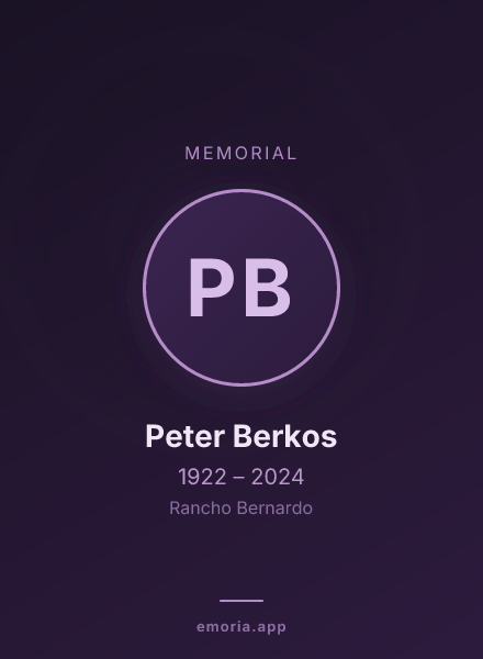Memorial portrait of Peter Berkos