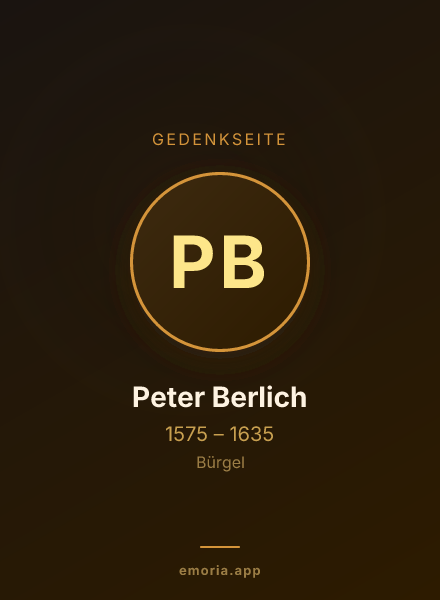 Gedenkportrait von Peter Berlich