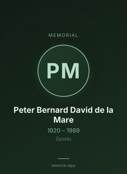 Memorial portrait of Peter Bernard David de la Mare
