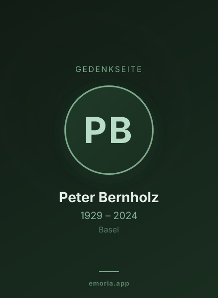 Gedenkportrait von Peter Bernholz