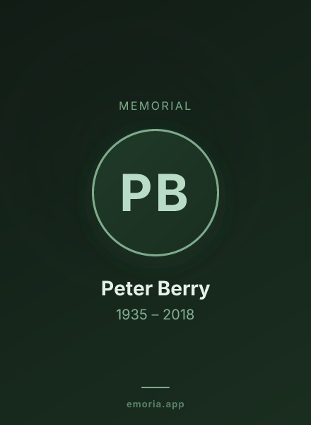 Memorial portrait of Peter Berry