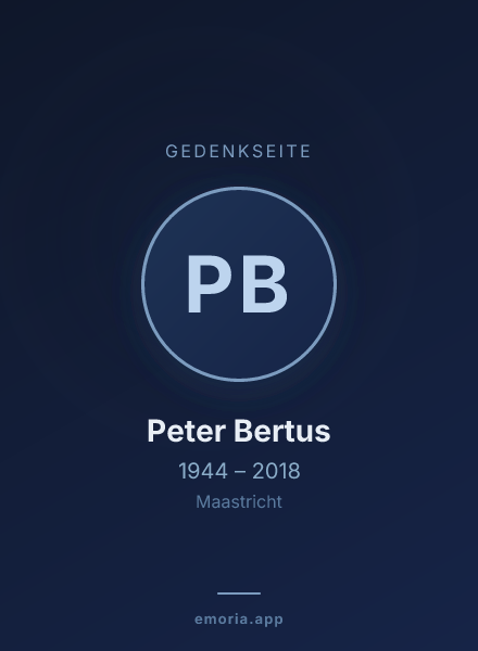 Gedenkportrait von Peter Bertus