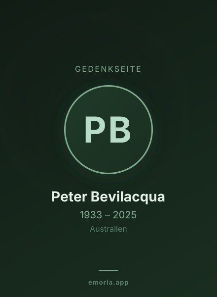 Gedenkportrait von Peter Bevilacqua