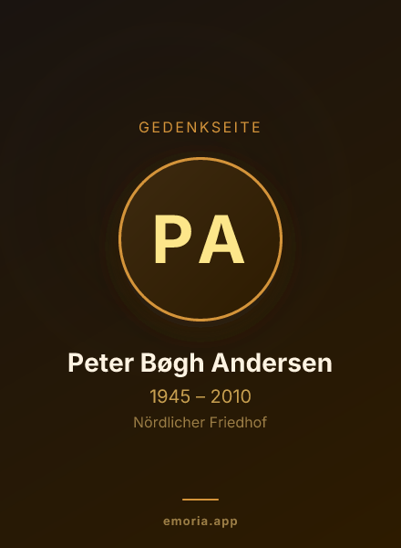 Gedenkportrait von Peter Bøgh Andersen