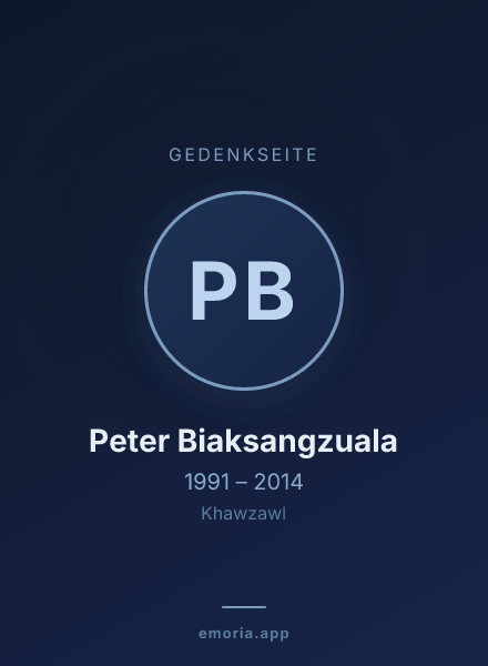 Gedenkportrait von Peter Biaksangzuala