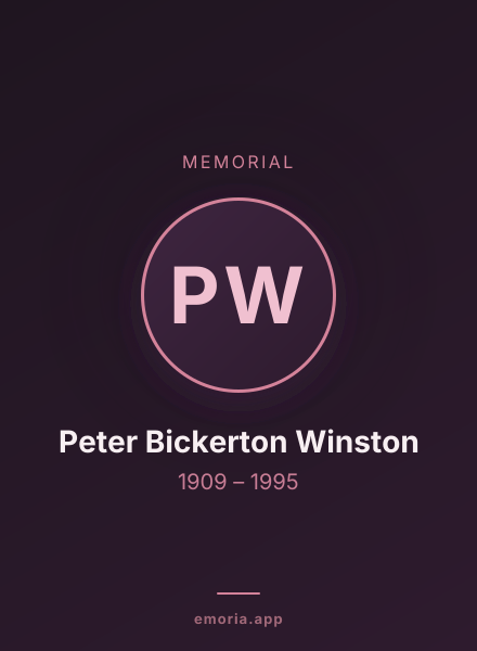 Memorial portrait of Peter Bickerton Winston