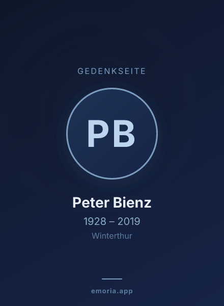 Gedenkportrait von Peter Bienz