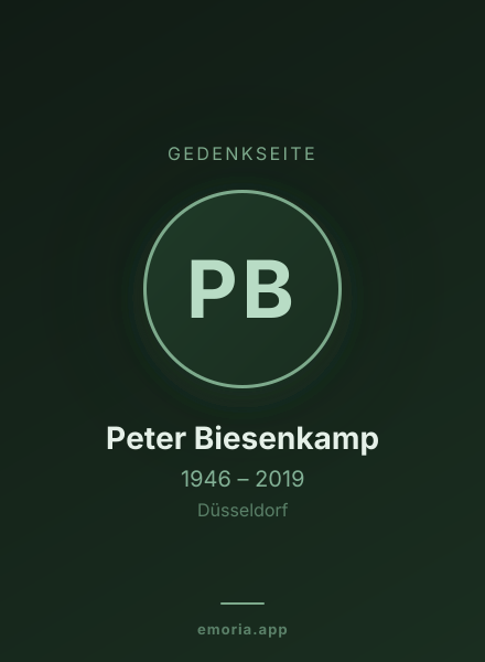 Gedenkportrait von Peter Biesenkamp
