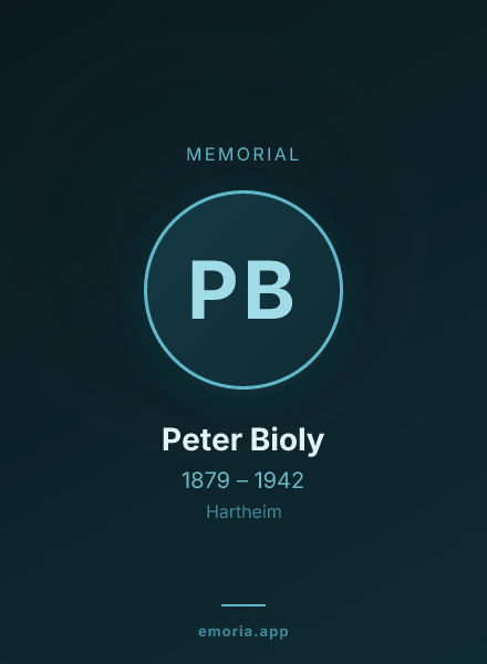 Memorial portrait of Peter Bioly