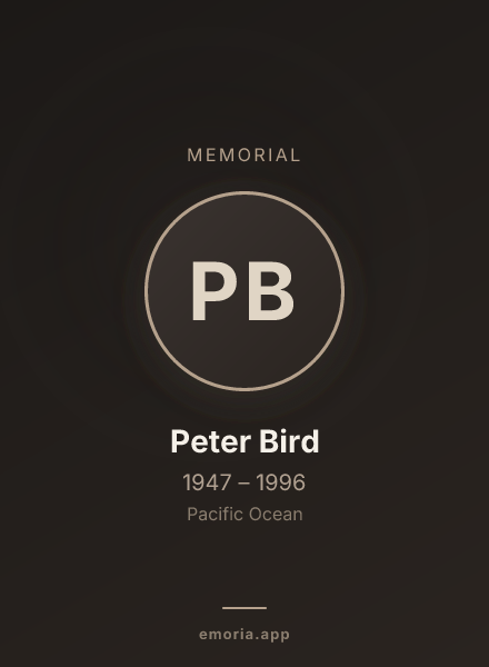 Memorial portrait of Peter Bird