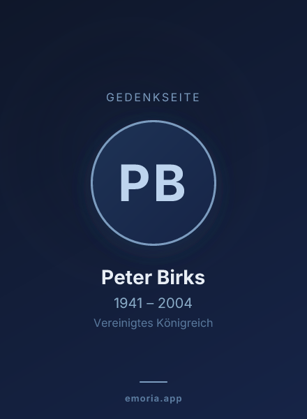Gedenkportrait von Peter Birks