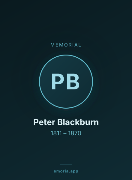 Memorial portrait of Peter Blackburn