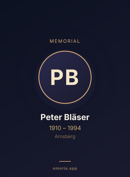 Memorial portrait of Peter Bläser