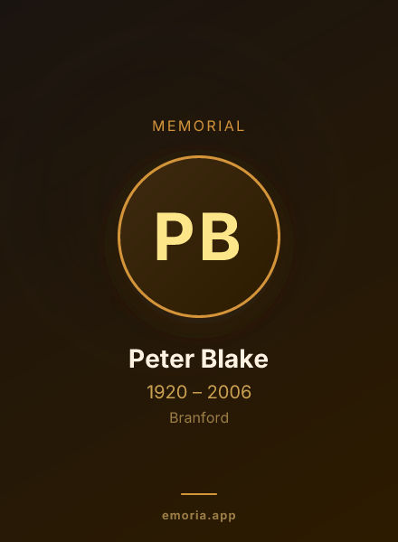 Memorial portrait of Peter Blake
