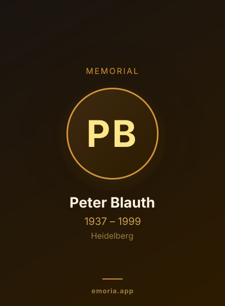 Memorial portrait of Peter Blauth