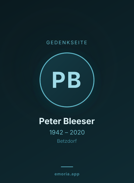 Gedenkportrait von Peter Bleeser