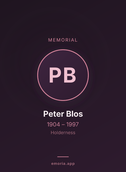 Memorial portrait of Peter Blos
