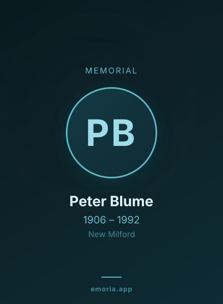 Memorial portrait of Peter Blume