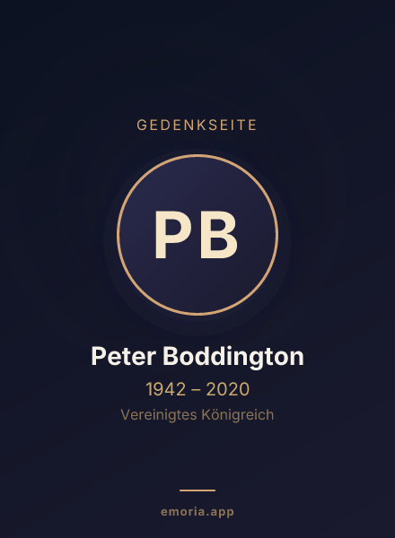 Gedenkportrait von Peter Boddington