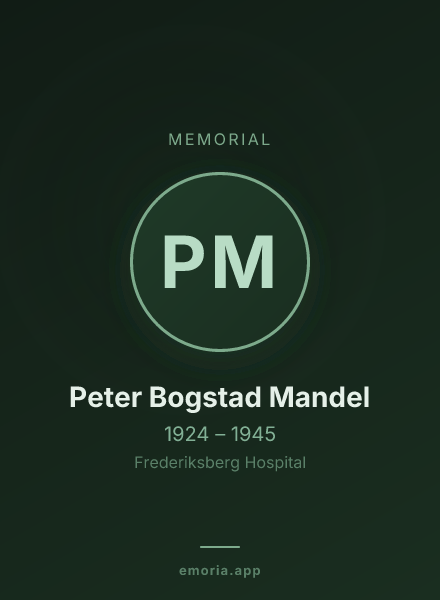 Memorial portrait of Peter Bogstad Mandel
