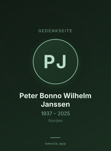 Gedenkportrait von Peter Bonno Wilhelm Janssen