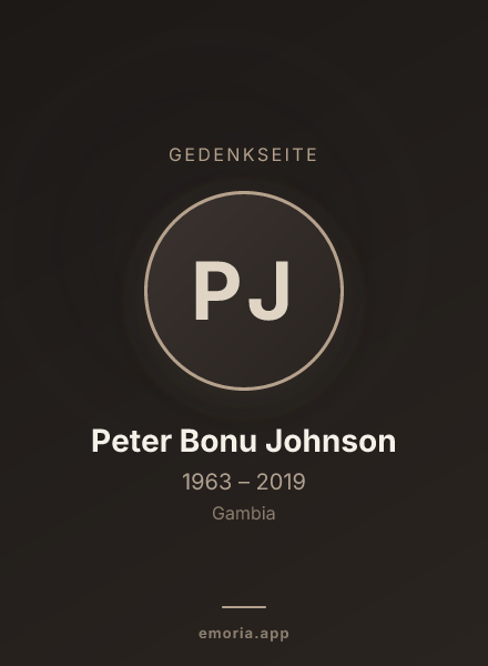 Gedenkportrait von Peter Bonu Johnson