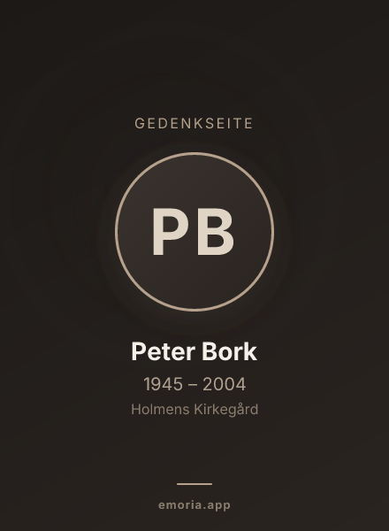 Gedenkportrait von Peter Bork