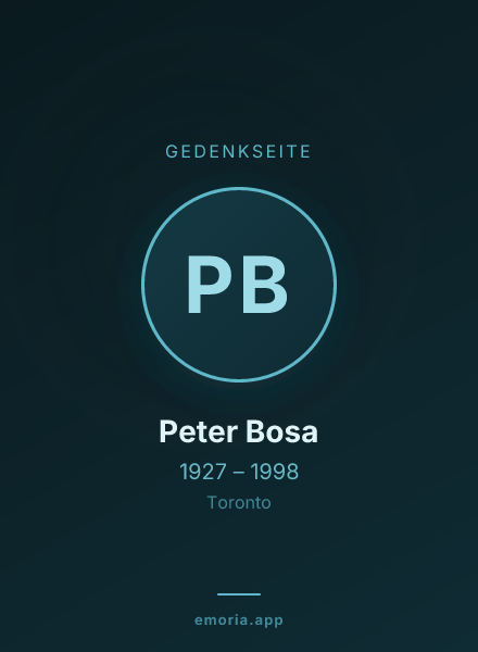 Gedenkportrait von Peter Bosa